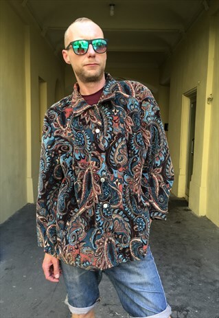 VINTAGE 90' CORDUROY CRAZY PATTERN BEAUTIFUL UNISEX JACKET