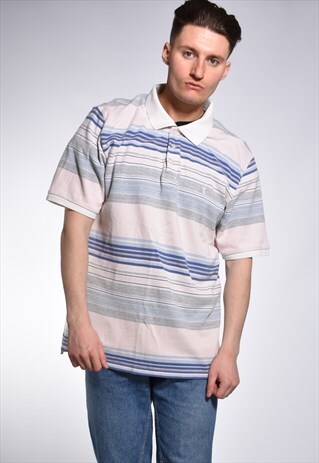 VINTAGE YVES SAINT LAURENT YSL STRIPED POLO SHIRT