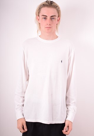 POLO RALPH LAUREN MENS VINTAGE TOP LONG SLEEVE LARGE 90S