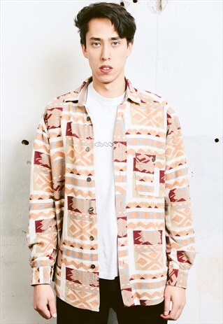 VINTAGE AZTEC PATTERNED SHIRT