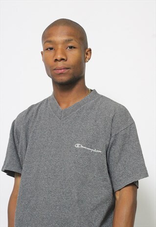 VINTAGE CHAMPION LOGO T-SHIRT GREY