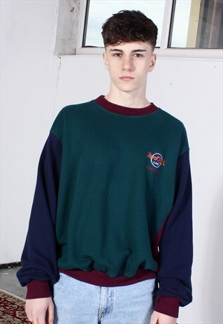 VINTAGE HARD ROCK CAFE GREEN, NAVY AND MAROON SWEATSHIRT