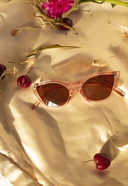 Transparent Pink Cat Eye Sunglasses