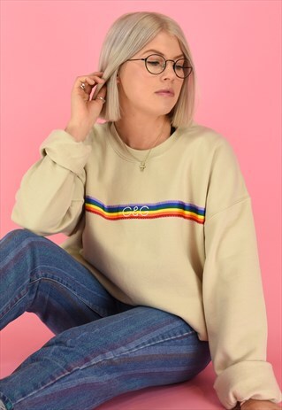 G&G UNISEX SAND RAINBOW RIBBON SWEAT