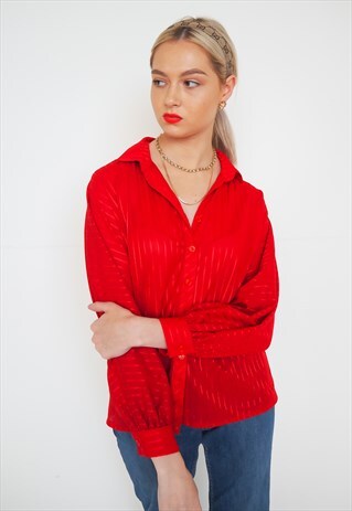VINTAGE RED LUREX STRIPE SHIRT
