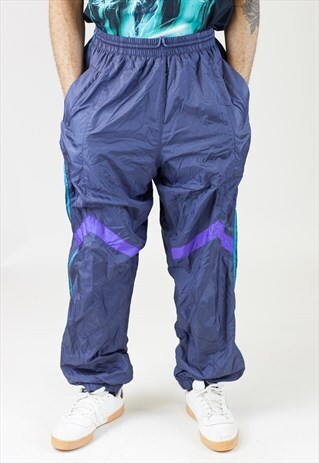 VINTAGE 90S DARK PURPLE SHELL TRACKSUIT BOTTOMS