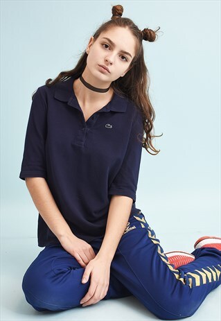 90'S RETRO LACOSTE SPORTS NAVY POLO T-SHIRT TEE TOP