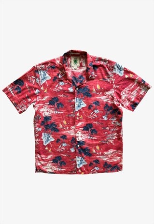 VINTAGE Y2K MEN'S CLUB ROOM PALM TREE PRINT SHIRT