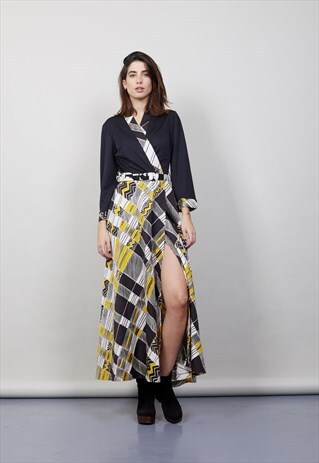 VINTAGE 70'S WRAP MAXI DRESS