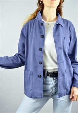 Blue Washed Workwear Jacket French Chore 