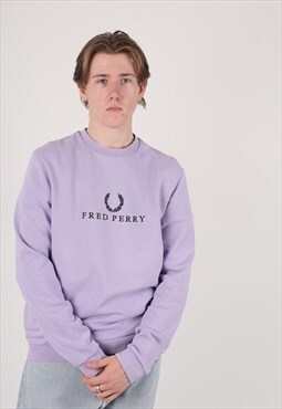 00s Fred Perry embroidered logo sweatshirt lilac 