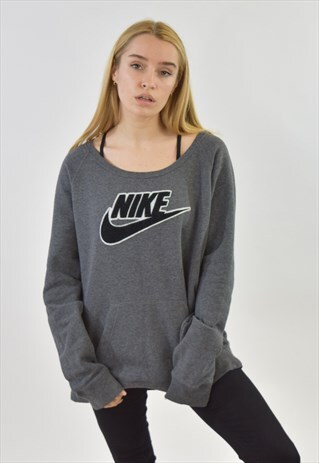 VINTAGE 90S CHARCOAL NIKE CREW NECK SWEATSHIRT