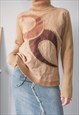Vintage Y2K brown suede roll neck Jumper