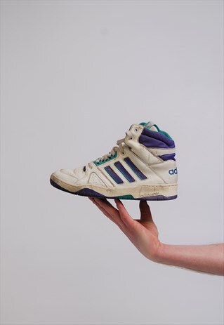 VINTAGE 80S CASUALS ADIDAS HI TOP TENNIS TRAINERS