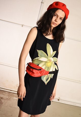 90'S RETRO FLORAL PRINT SUMMER MINI FESTIVAL DRESS