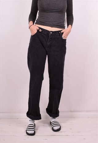 HARLEY DAVIDSON WOMENS VINTAGE JEANS W34 L31 BLACK 90S