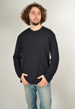 VINTAGE 80'S LONG SLEEVE HEAVYWEIGHT T-SHIRT IN BLACK