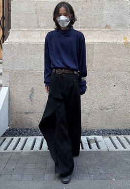 Yamamoto-style Layered Pants in Black
