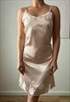 JACK CUBA SATIN LACE DETAIL SLIP DRESS IN LIGHT PINK 