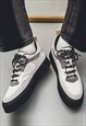 CHUNKY SOLE TRAINERS RETRO SUEDE SNEAKERS SKATE SHOES CREAM