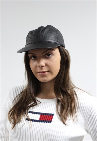 VINTAGE LEATHER RIMMED BASEBALL CAP-HAT01