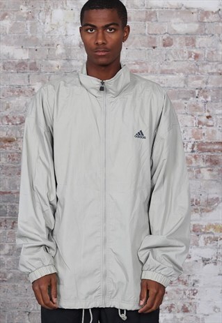 VINTAGE ADIDAS LOGO 3 STRIPE JACKET BEIGE