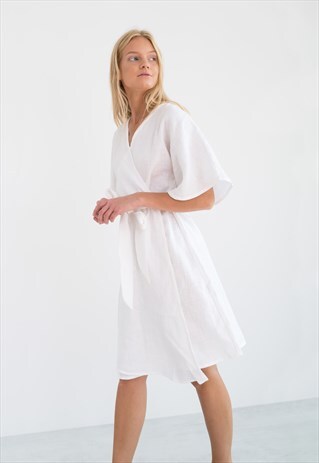 MARY LINEN WRAP DRESS / KIMONO SUMMER DRESS