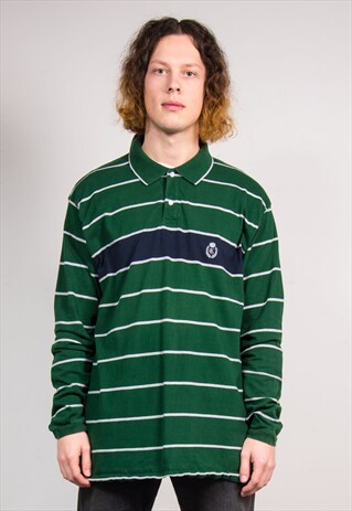 90'S RALPH LAUREN CHAPS GREEN LONG SLEEVE POLO SHIRT T-SHIRT