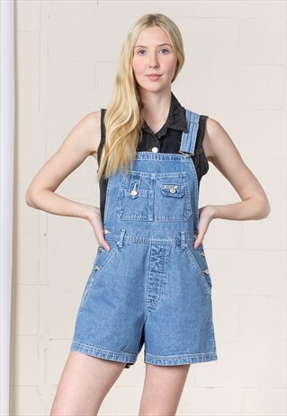 DENIM DUNGAREES SHORTS SUMMER LIGHT WEIGHT 90'S