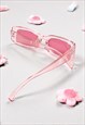 PINK RECTANGLE OVAL SPORTY Y2K SUNGLASSES CHUNKY FRAMES