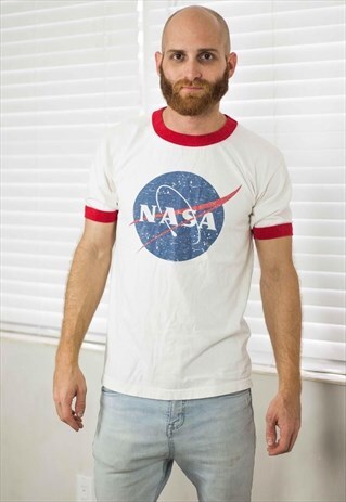 VINTAGE NASA T-SHIRT LOGO 90S M 6.7
