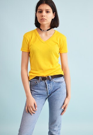 90'S RETRO MINIMALIST KNITTED TEEN T-SHIRT TOP