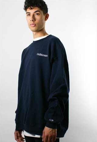 CHAMPION ROUND NECK SWEATSHIRT SWEATER NAVY BLUE