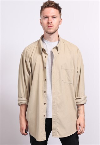 VINTAGE CORDUROY CORD SHIRT BEIGE