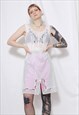 70S VINTAGE 90S GRUNGE CUTE WHITE SHEER LACE SLIP CAMI DRESS