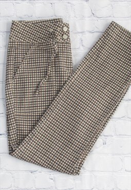 00's Preppy Red Button Checked Trousers 