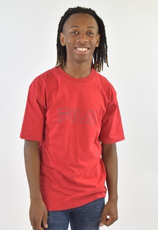 VINTAGE RED FILA 90S SPORTS T SHIRT