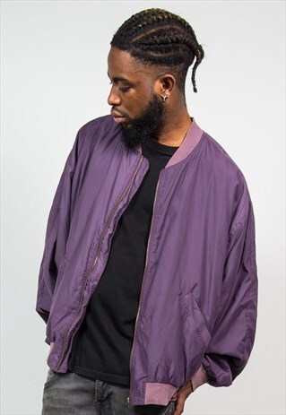 90'S PURPLE SILK BOMBER JACKET