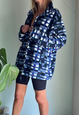 Vintage 90s Checked Fleece Jacket