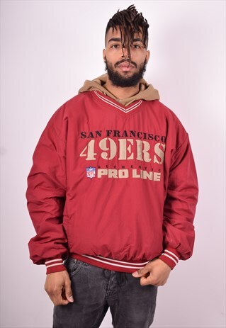 PRO LINE NFL MENS VINTAGE SF 49ERS PULLOVER JACKET LARGE