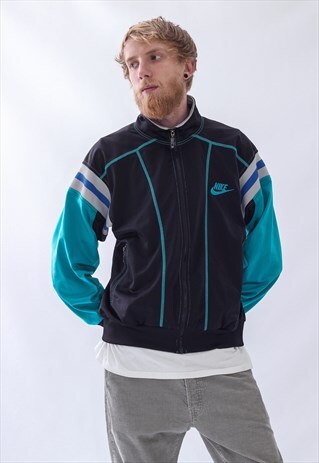 VINTAGE MENS NIKE TRACK TOP BIG LOGO TEAM JACKET