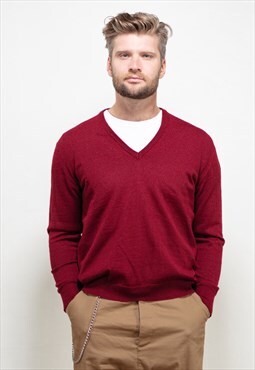 Vintage 90's Wool Blend Sweater in Red