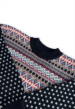 Vintage jumper fairisle patterned woolly sweater