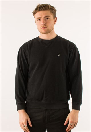 VINTAGE BLACK NAUTICA CREWNECK SWEATSHIRT MEDIUM