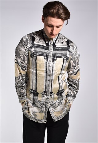 VINTAGE 90S VERSACE V2 GREEK BAROQUE SILK SHIRT