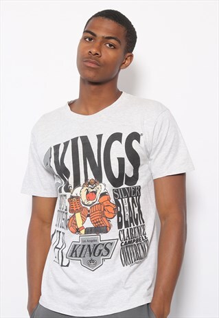 VINTAGE BIG LOGO NHL LA KINGS T-SHIRT GREY