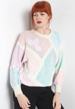 Vintage Abstract Crazy Patterned Jumper Multi