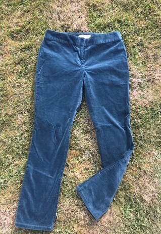 VINTAGE 90'S GREEN VELVET CROPPED TROUSERS