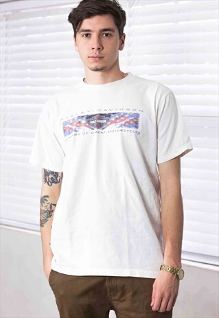 VINTAGE HARLEY-DAVIDSON T-SHIRT LOGO 90S L 7.8