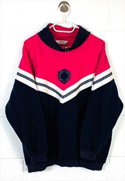Vintage 90s 1/4 Zip St Michael Sweatshirt Blue, Pink Pattern